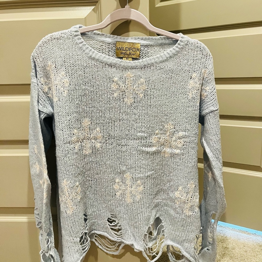 Wildfox Snowflake sweater in blue Size XS